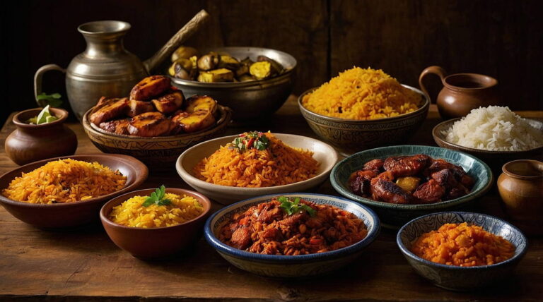 Traditional African Food on a Table