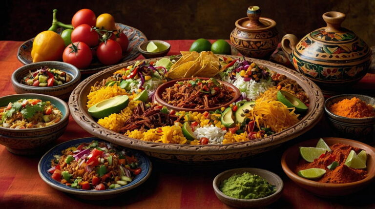 Traditional Mexican Food on a Table